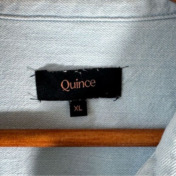 Distressed Denim Shirtdress Light Chambray Sz XL - Picture 4 of 8